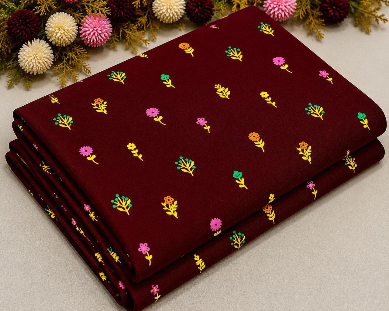 2Pc - Unstitched Printed Cambric Cotton