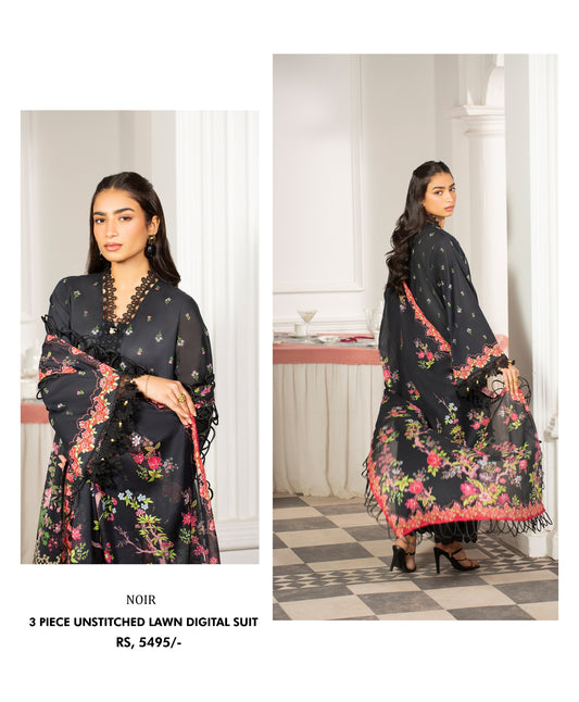 3Pc - Unstitched Printed Lawn