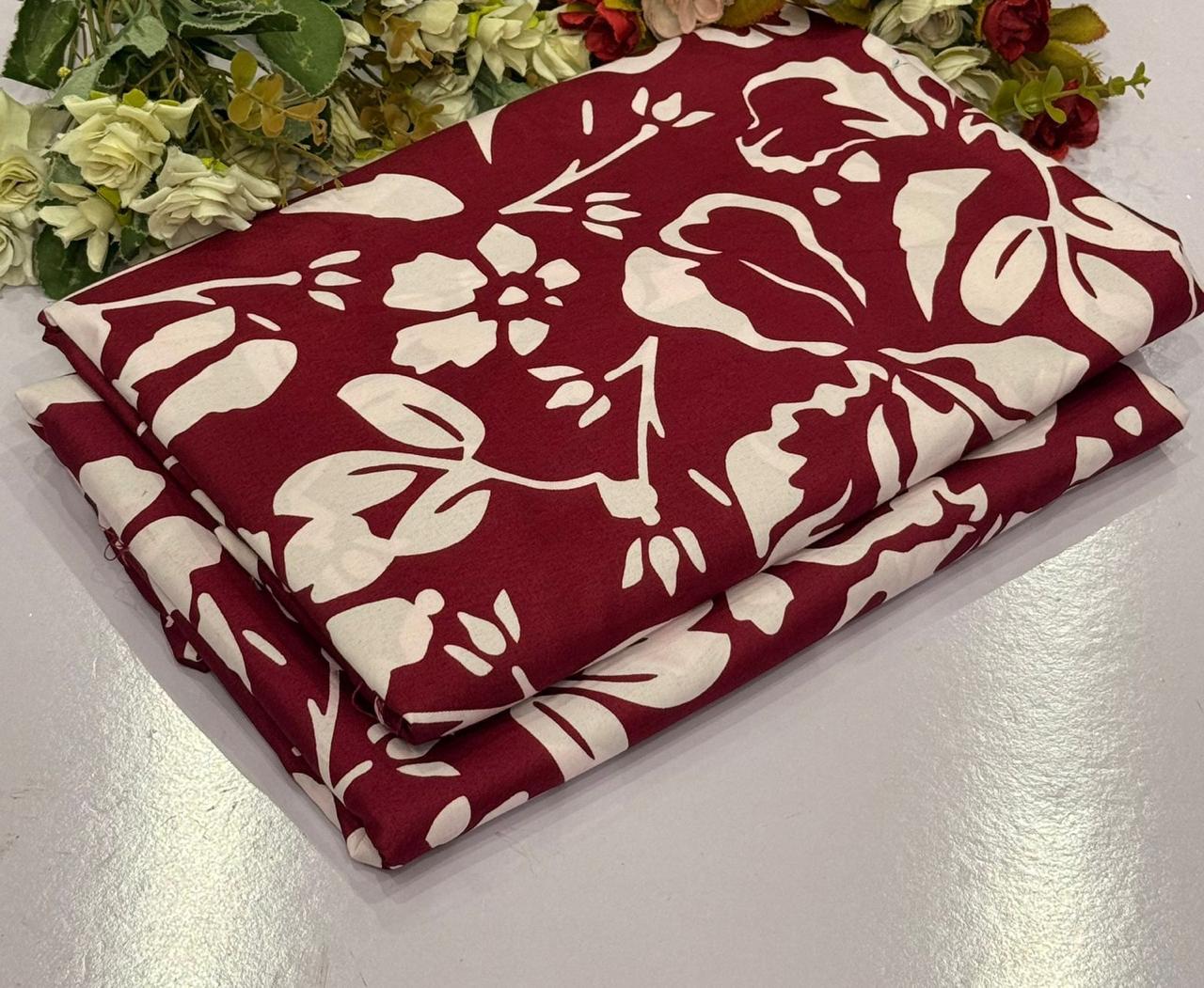 2Pc - Unstitched Printed Cambric Cotton