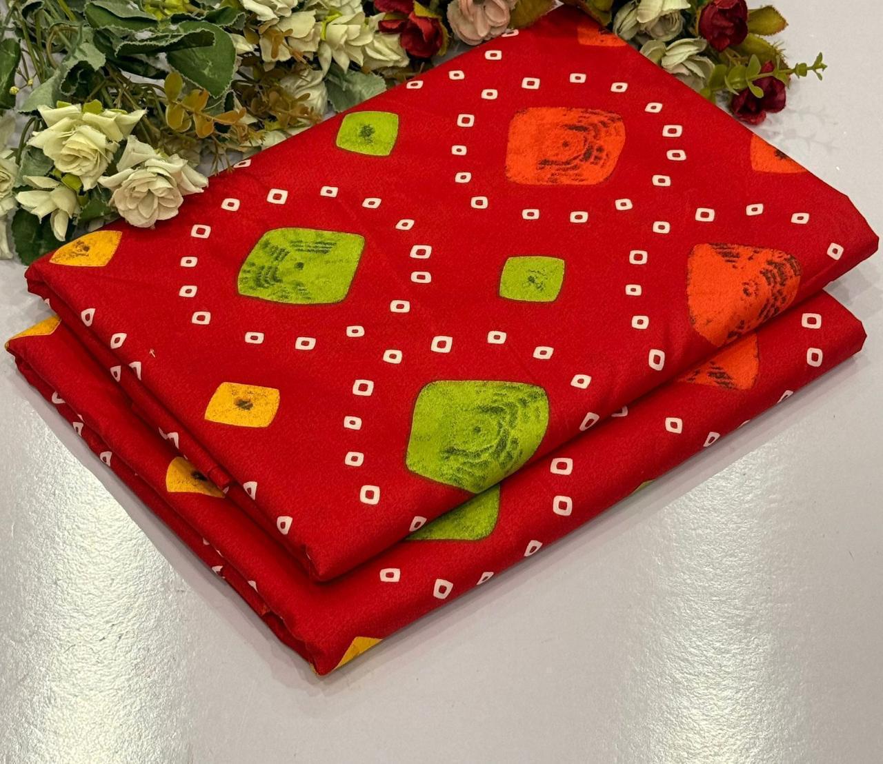 2Pc - Unstitched Printed Cambric Cotton