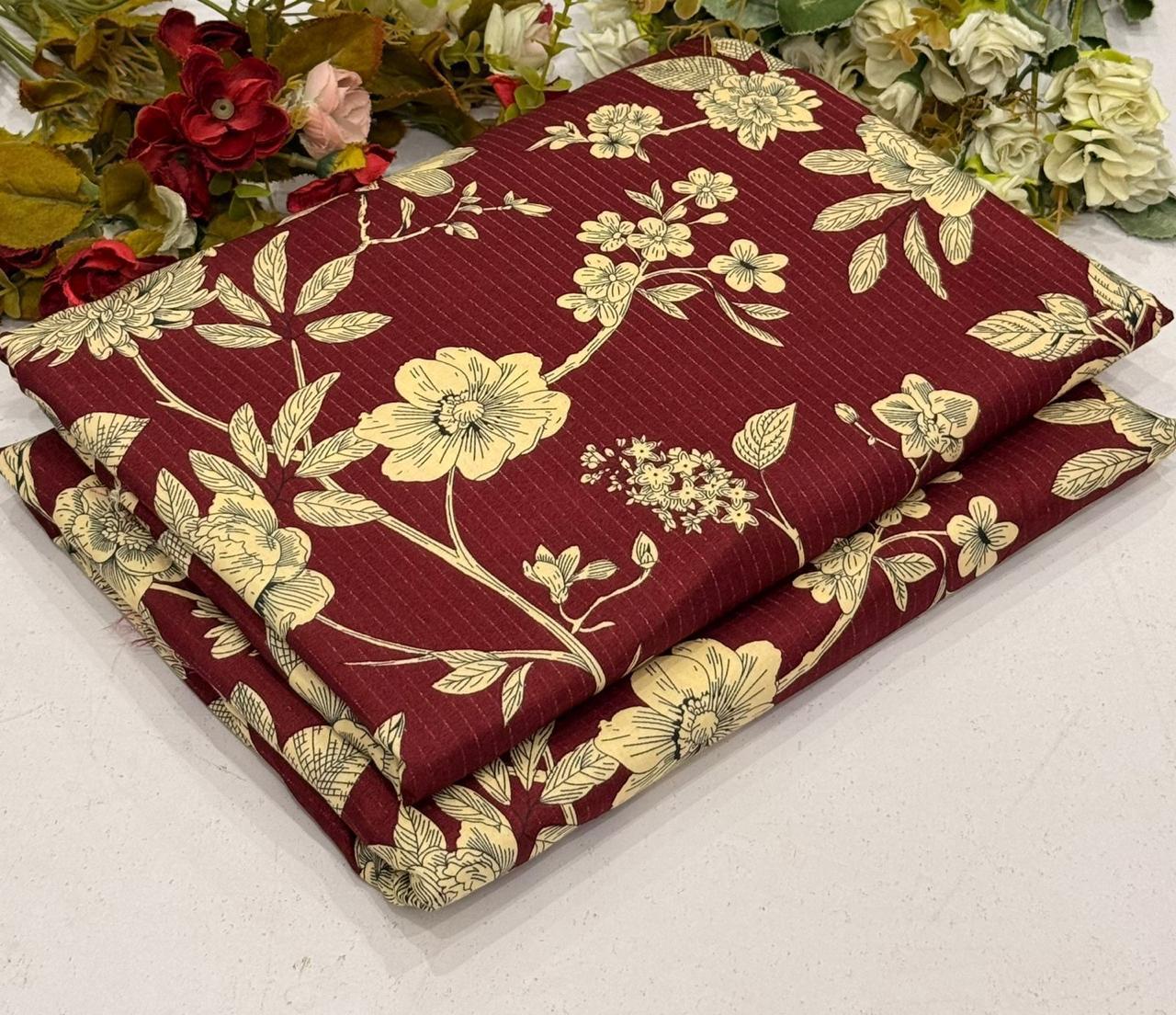 2Pc - Unstitched Printed Cambric Cotton