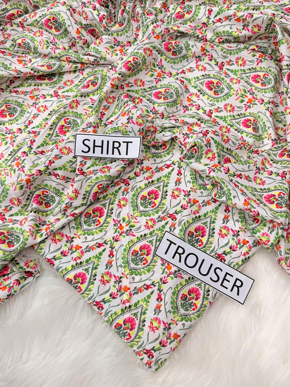 2Pc - Unstitched Printed Cambric Cotton