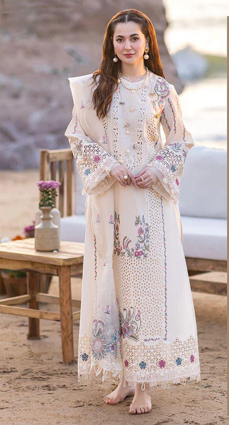 3Pc - Unstitched EMB Lawn