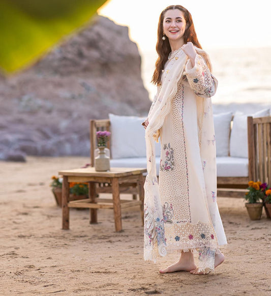 3Pc - Unstitched EMB Lawn