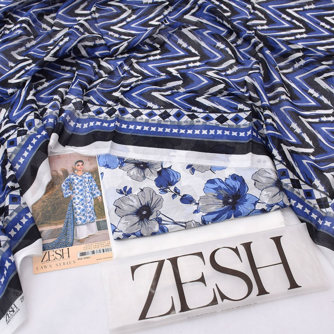 3Pc - Unstitched Printed Lawn
