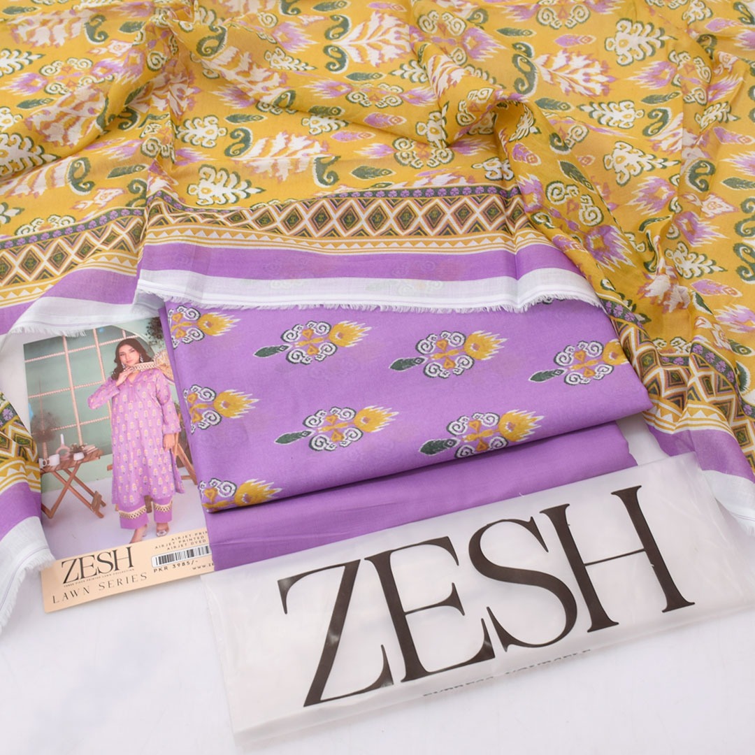 3Pc - Unstitched Printed Lawn