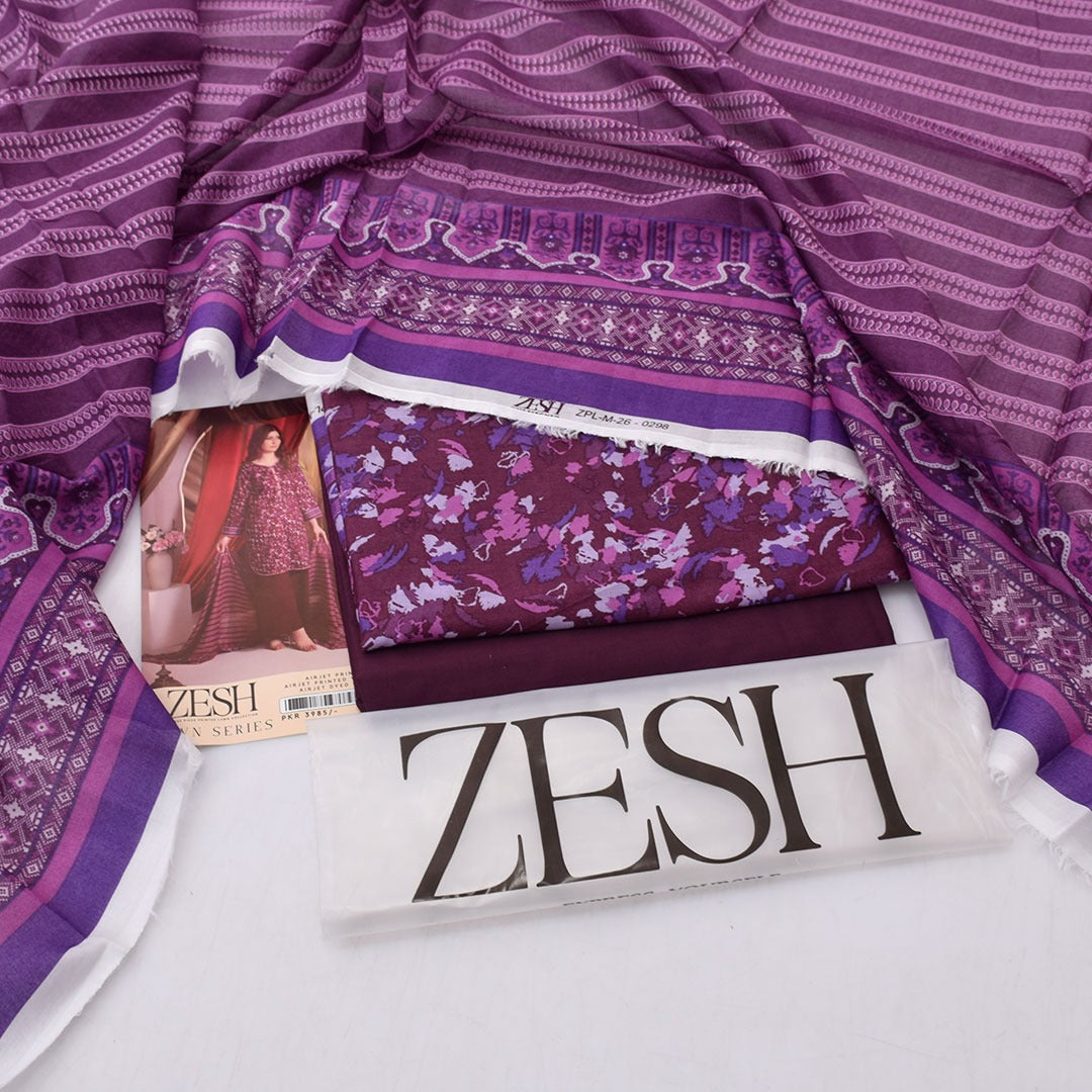 3Pc - Unstitched Printed Lawn