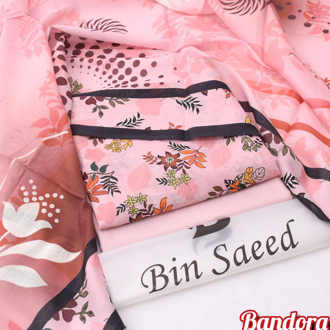 3Pc - Unstitched Printed Lawn