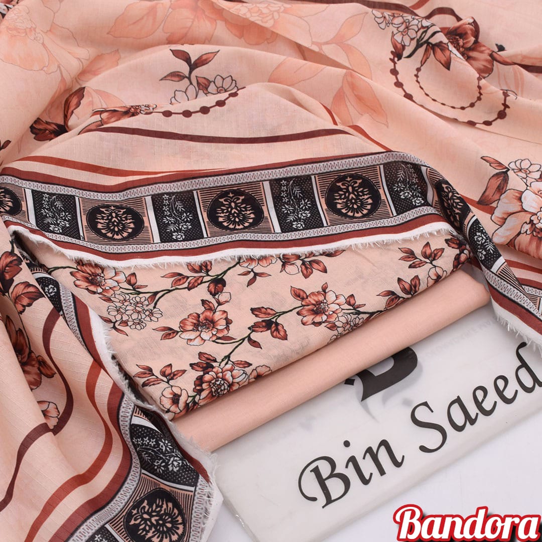 3Pc - Unstitched Printed Lawn