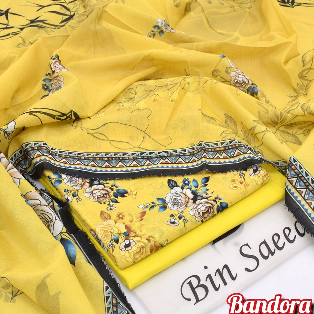 3Pc - Unstitched Printed Lawn