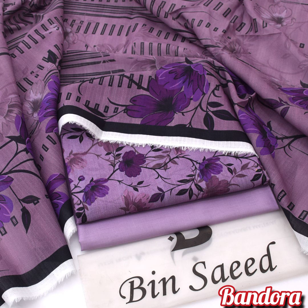 3Pc - Unstitched Printed Lawn