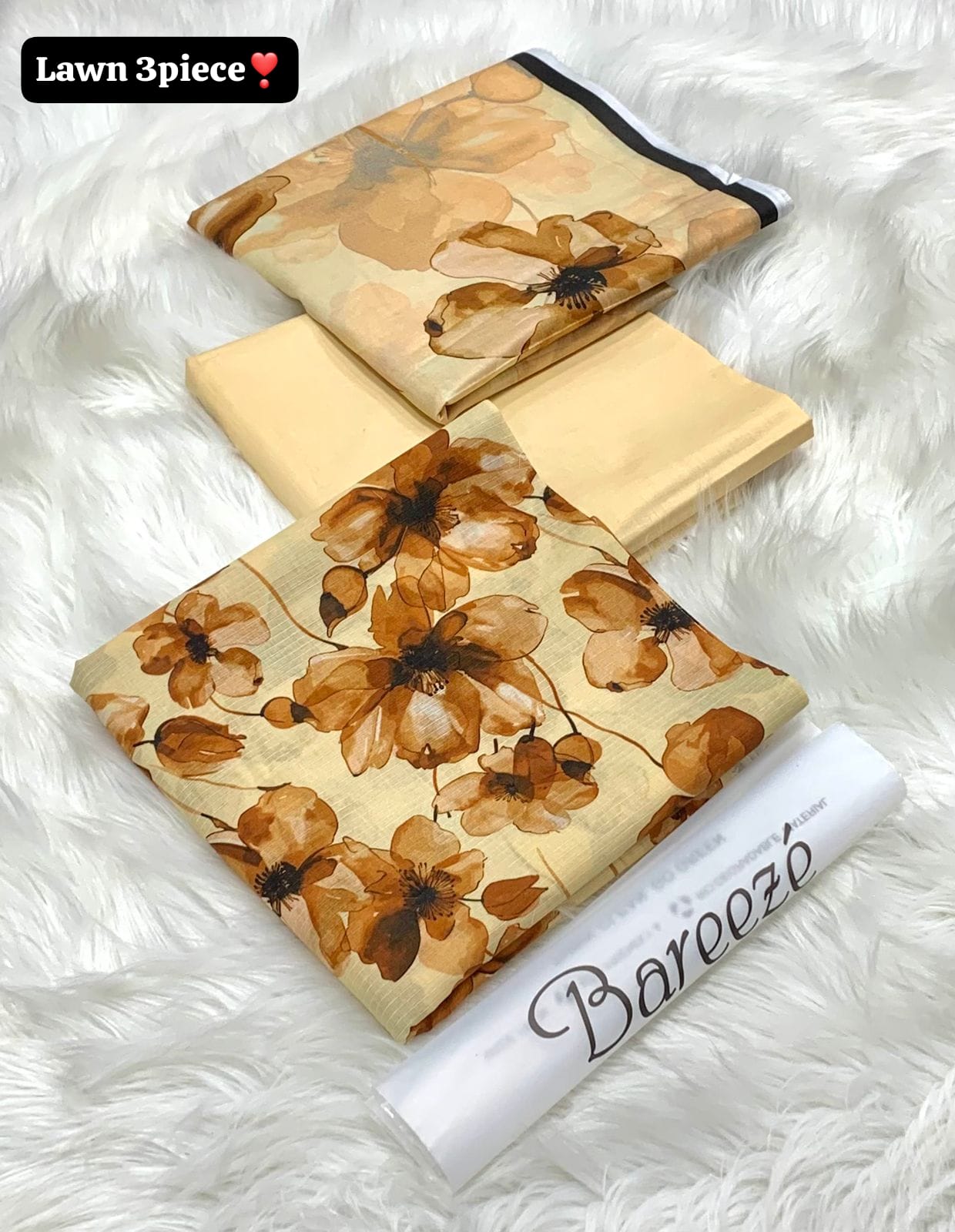 3Pc - Unstitched Printed Lawn