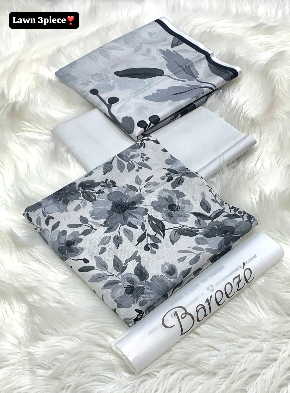 3Pc - Unstitched Printed Lawn
