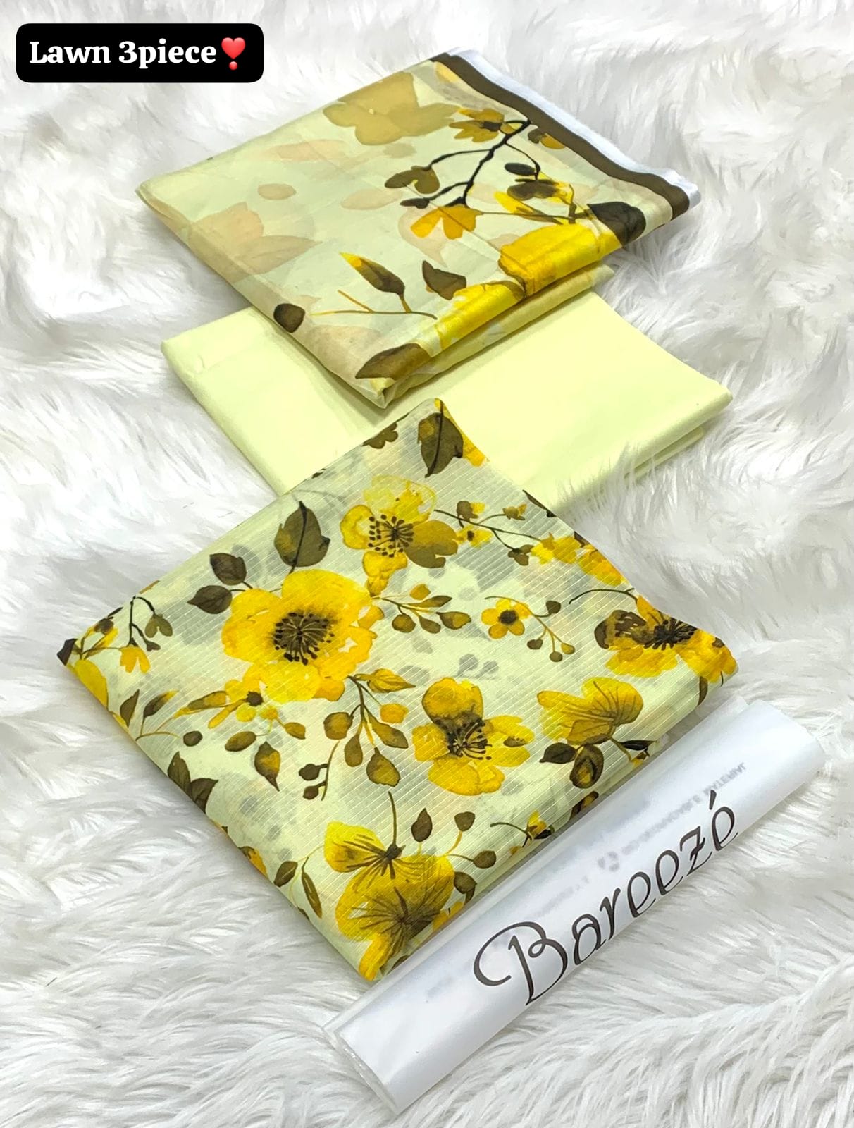 3Pc - Unstitched Printed Lawn