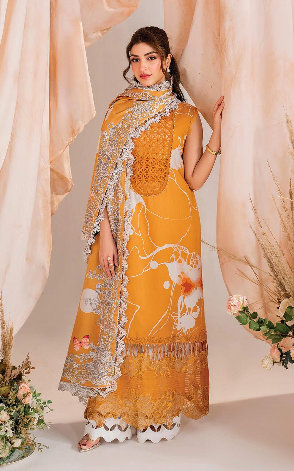 3Pc - Unstitched printed Lawn