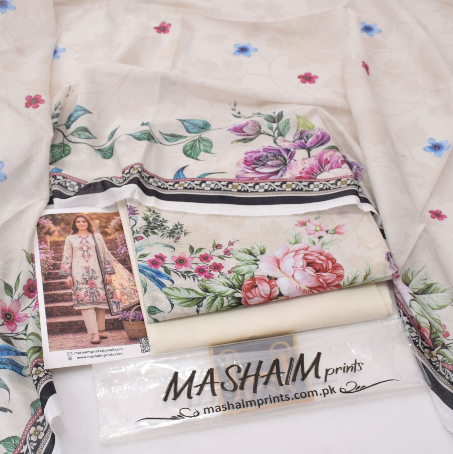 3Pc - Unstitched Printed Lawn