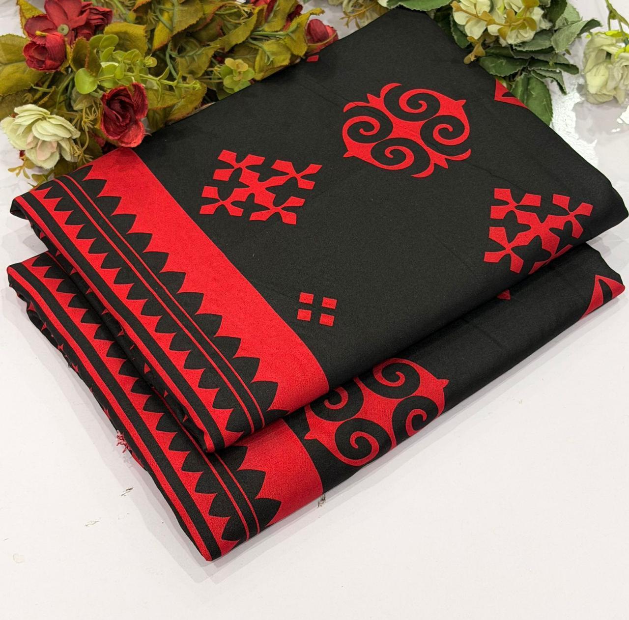 2Pc - Unstitched Printed Cambric Cotton