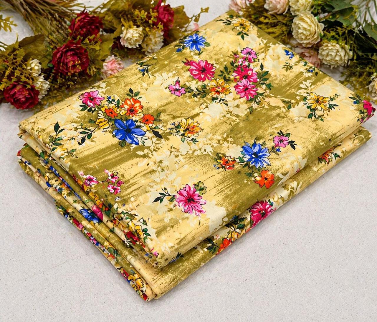 2Pc - Unstitched Printed Cambric Cotton