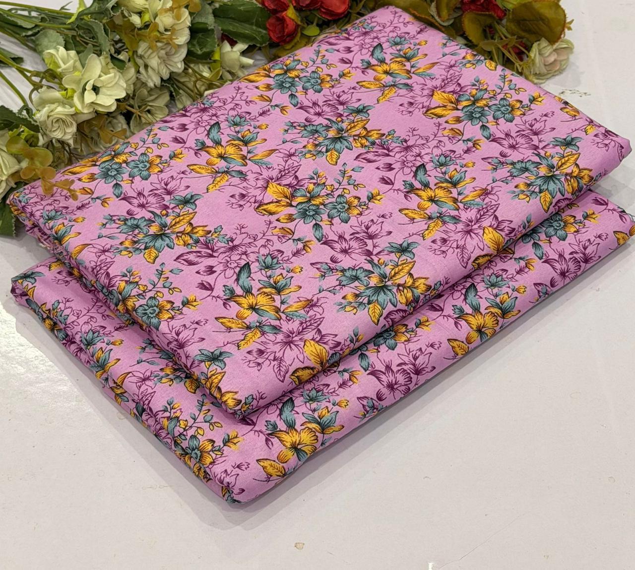 2Pc - Unstitched Printed Cambric Cotton