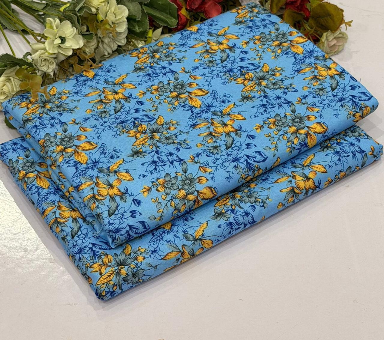 2Pc - Unstitched Printed Cambric Cotton