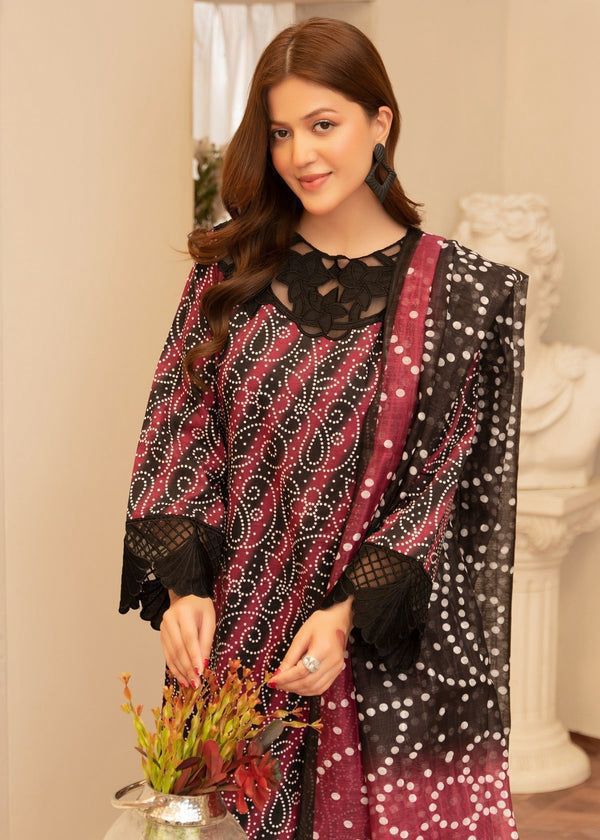 3Pc - Unstitched Printed Lawn