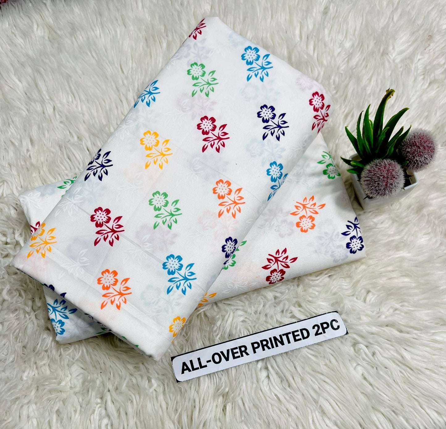 2Pc - Unstitched Printed Cotton