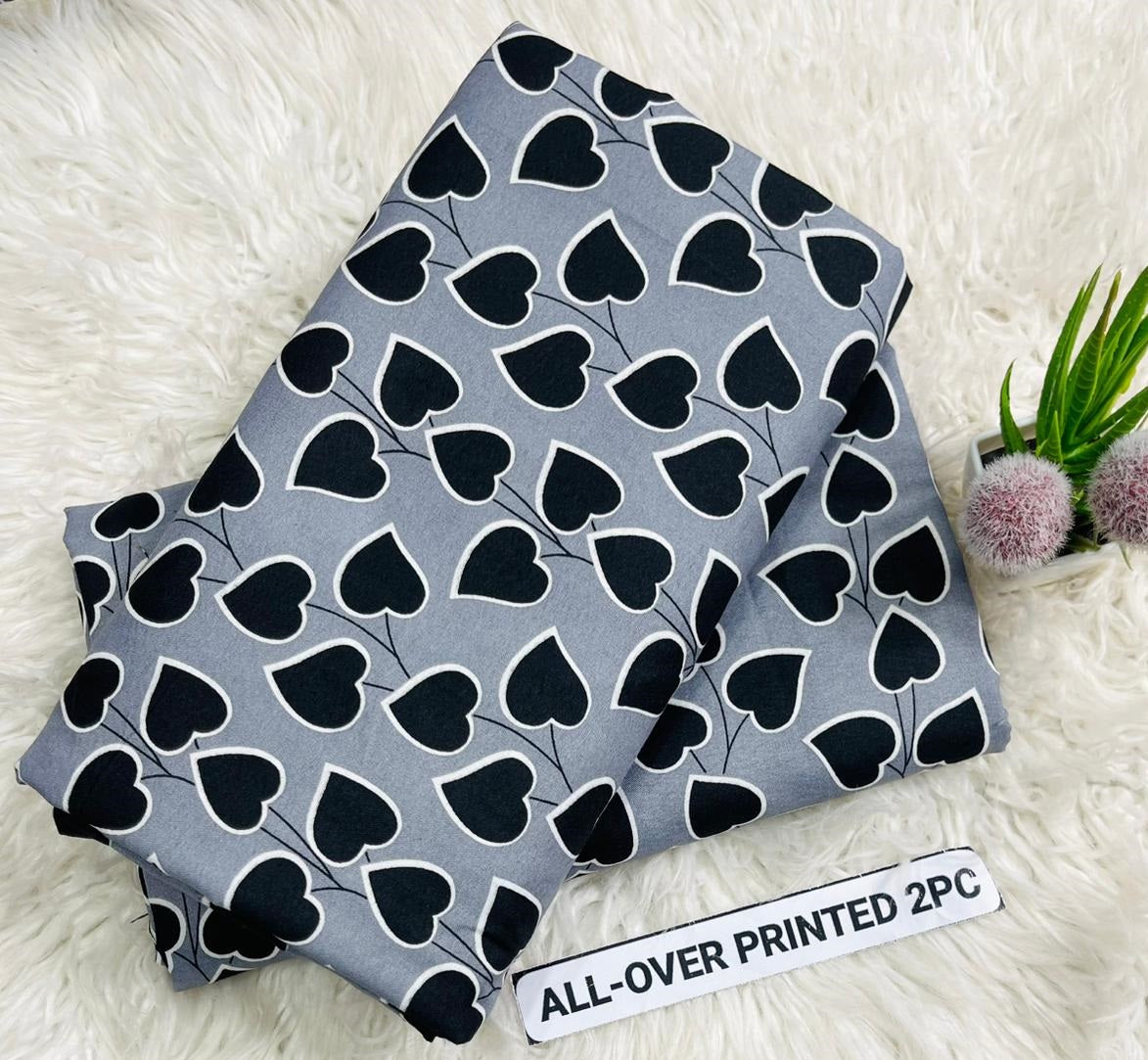 2Pc - Unstitched Printed Cambric Cotton
