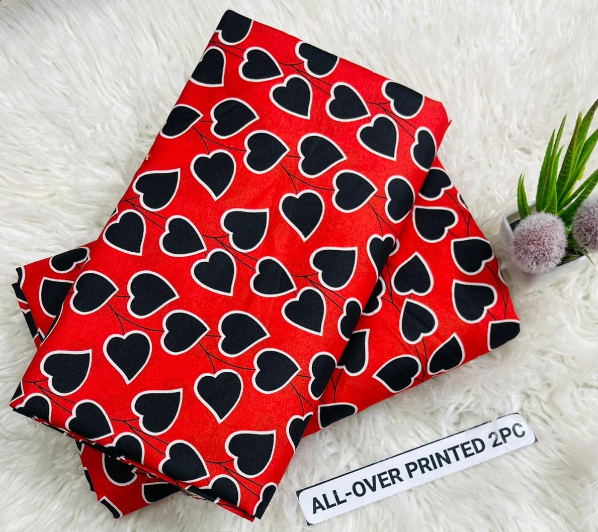 2Pc - Unstitched Printed Cambric Cotton