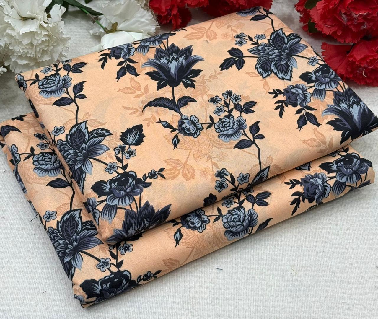2Pc - Unstitched Printed Cambric Cotton