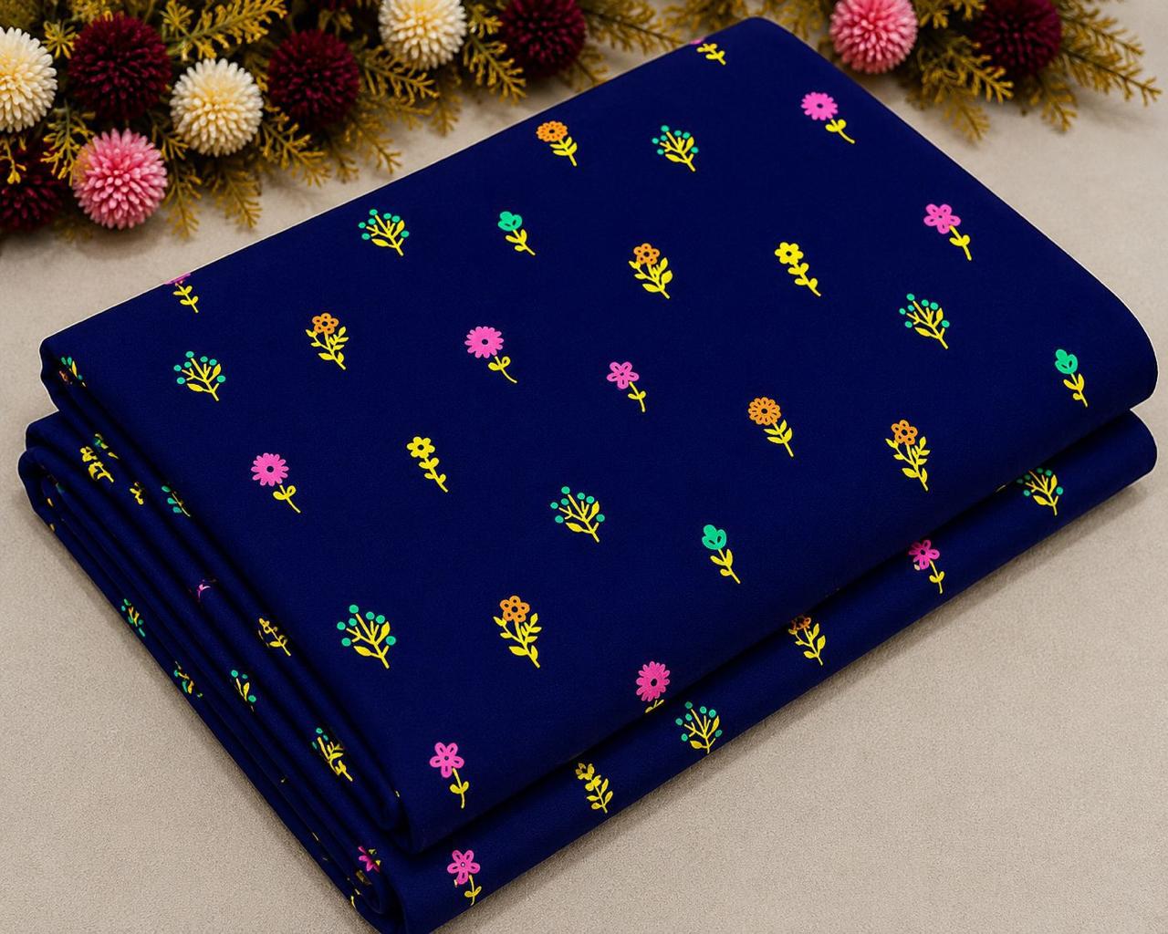 2Pc - Unstitched Printed Cambric Cotton