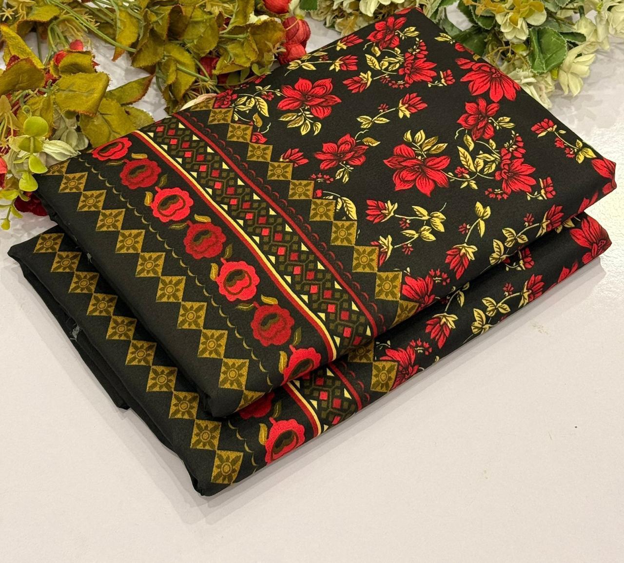 2Pc - Unstitched Printed Cotton