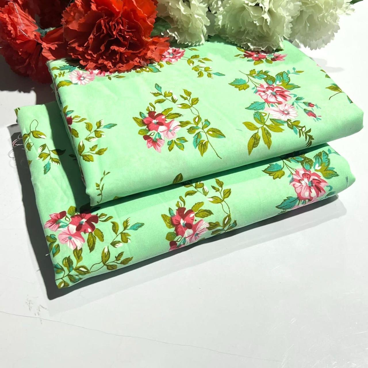2Pc - Unstitched Printed Cambric Cotton