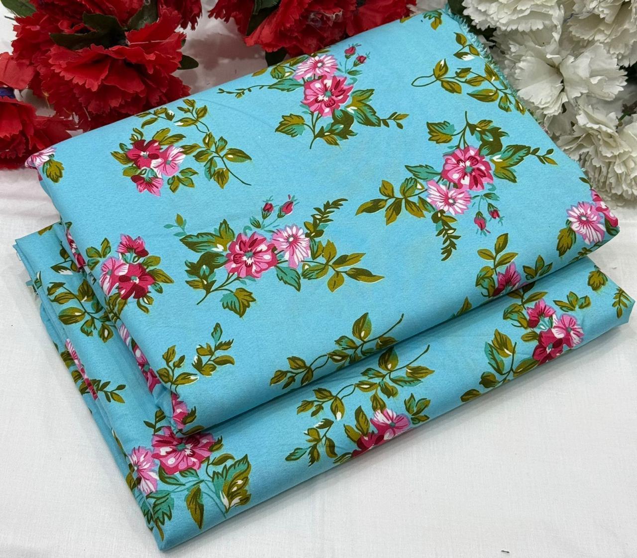 2Pc - Unstitched Printed Cambric Cotton