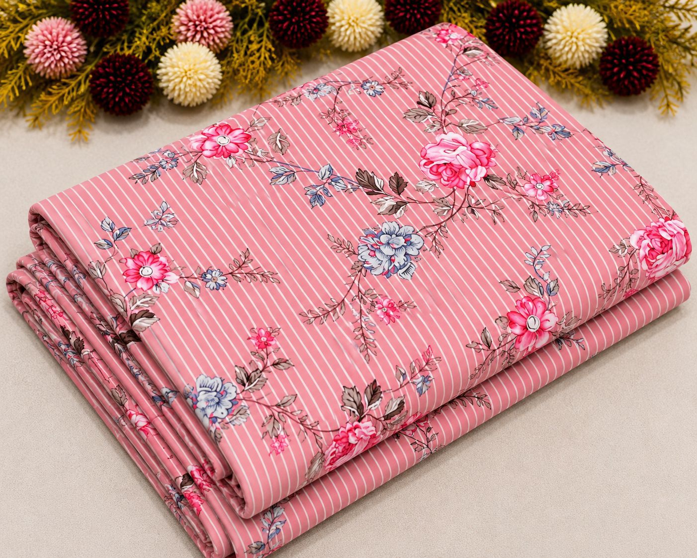 2Pc - Unstitched Printed Cambric Cotton
