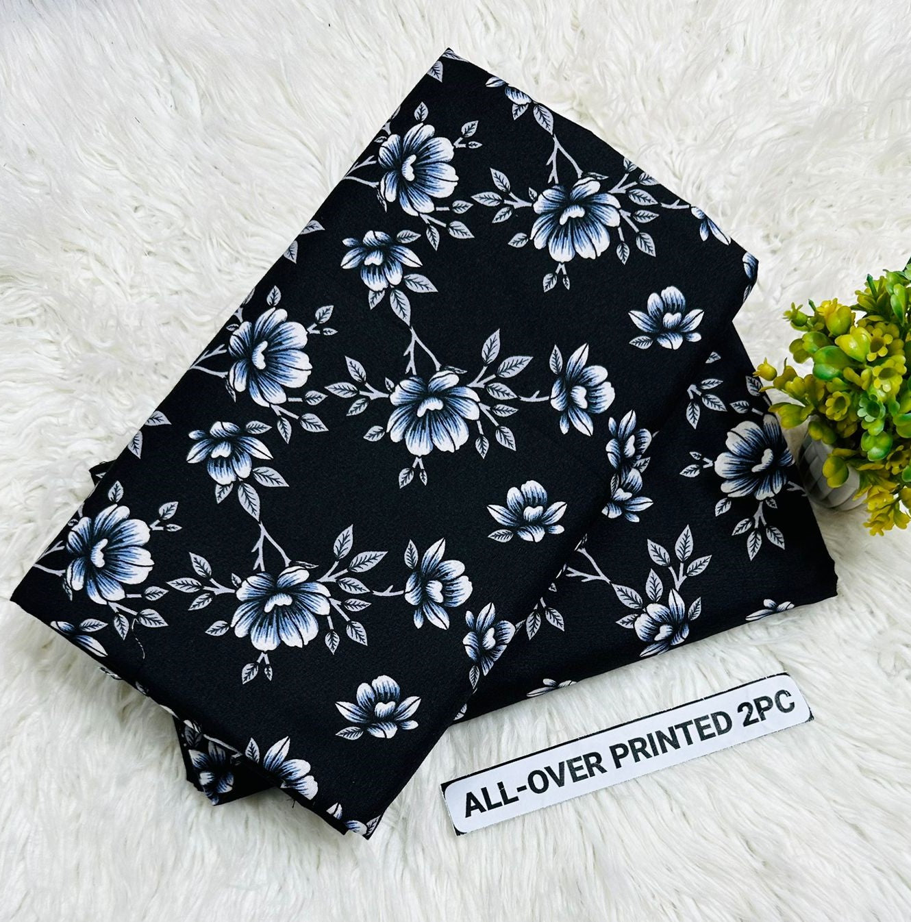 2Pc - Unstitched Printed Cambric Cotton