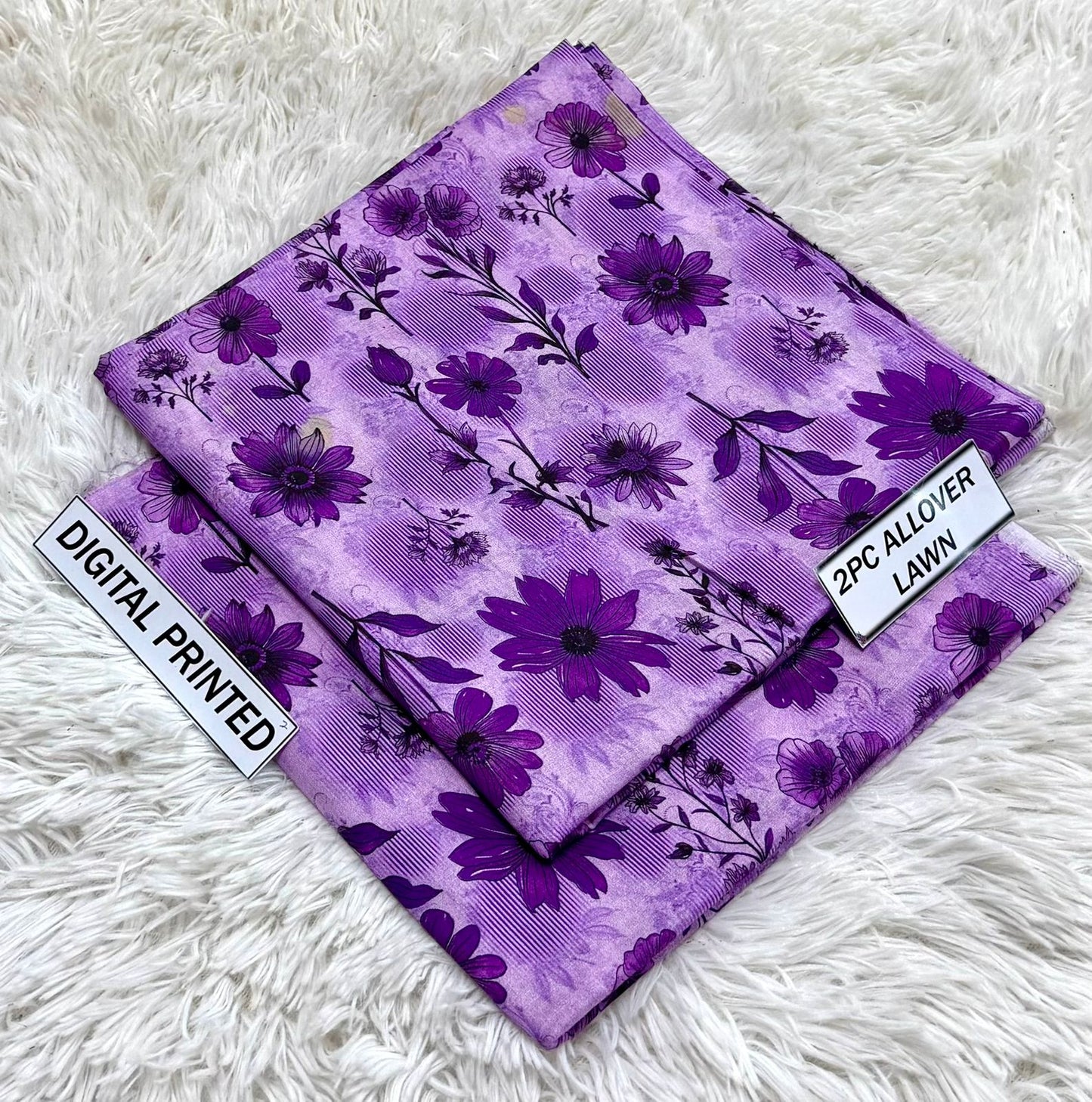 2Pc - Unstitched Printed Lawn