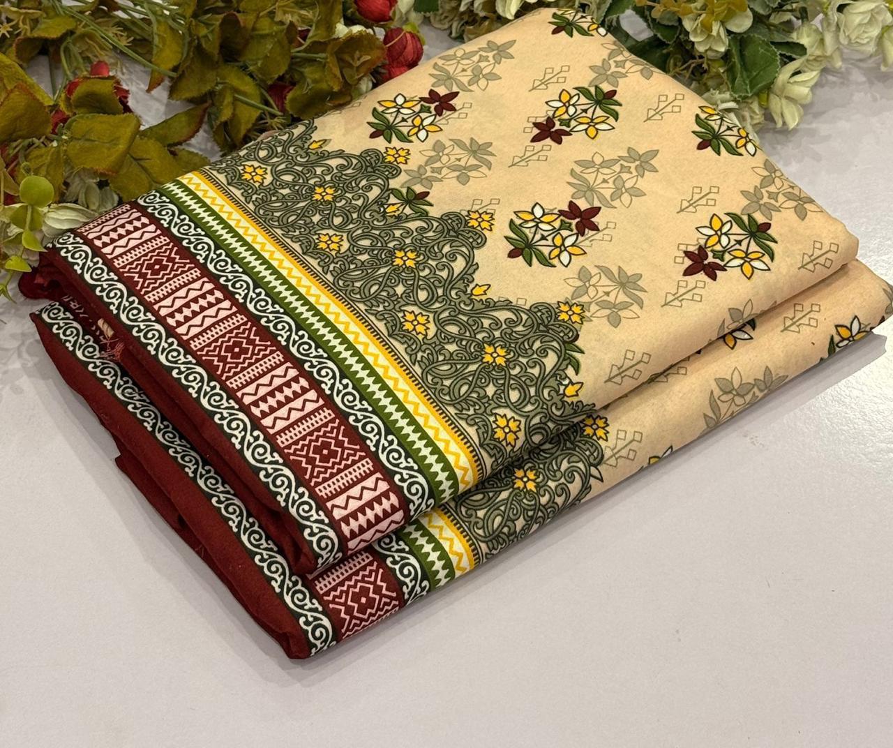 2Pc - Unstitched Printed Cotton