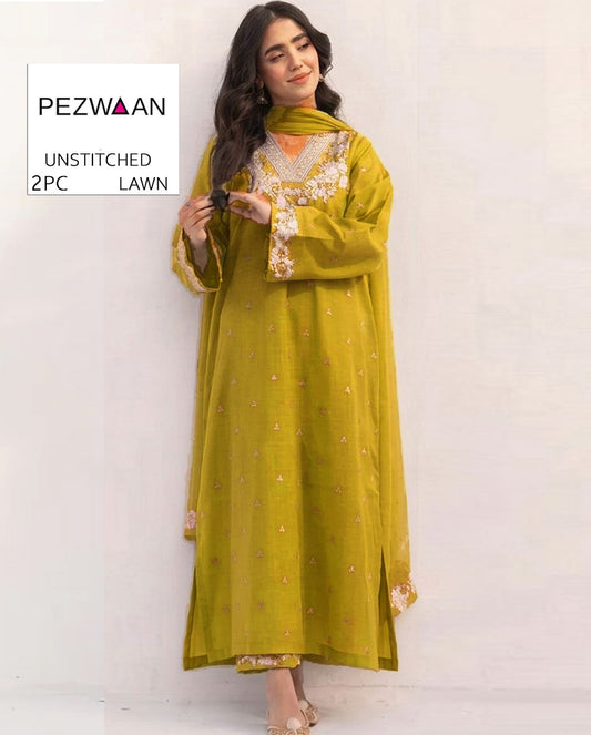 2Pc - Unstitched EMB Lawn
