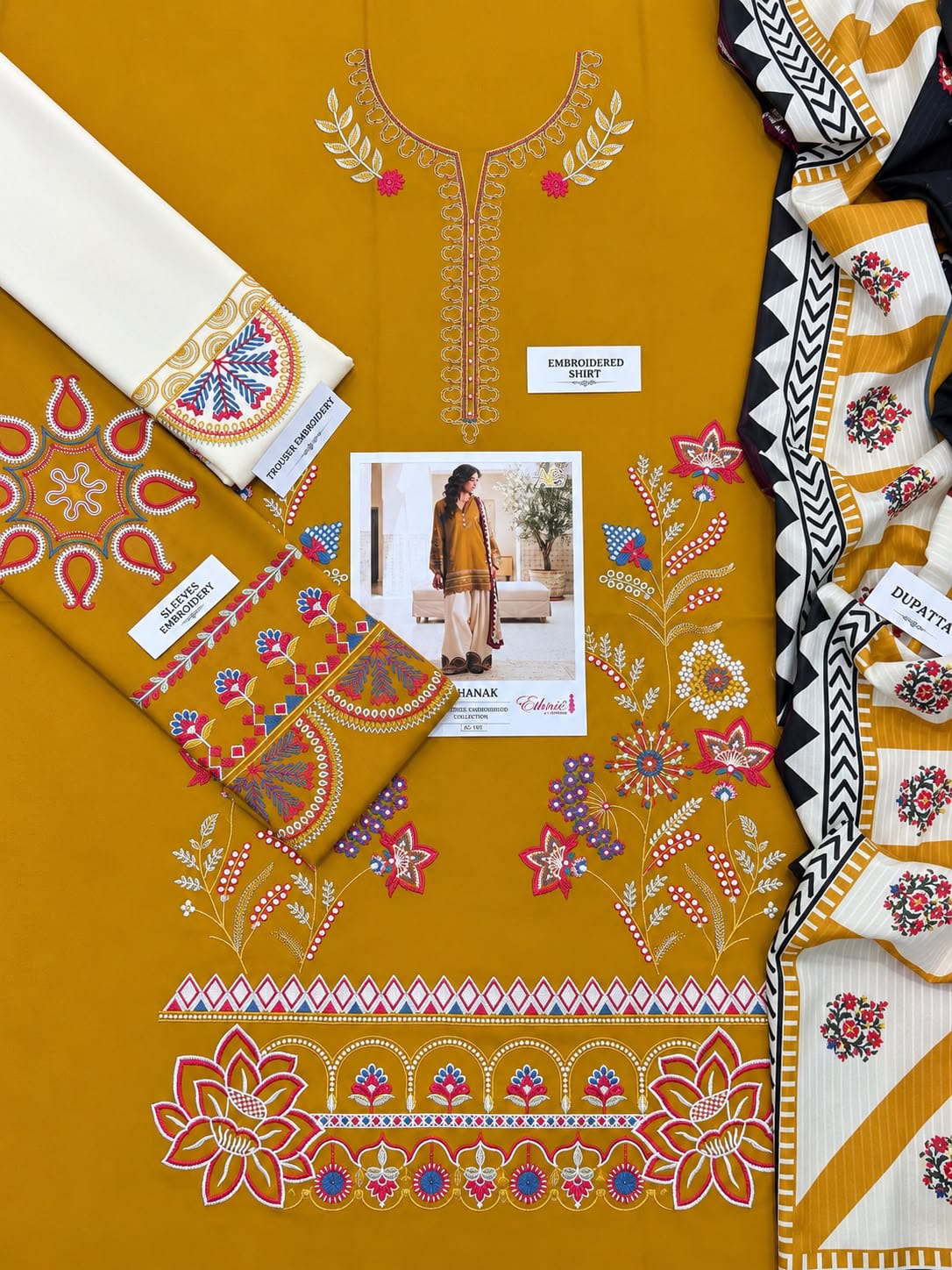 3Pc - Unstitched EMB Dhanak