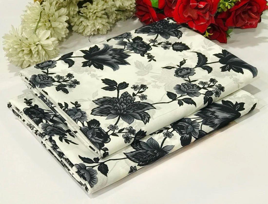 2Pc -  Unstitched Printed Cotton