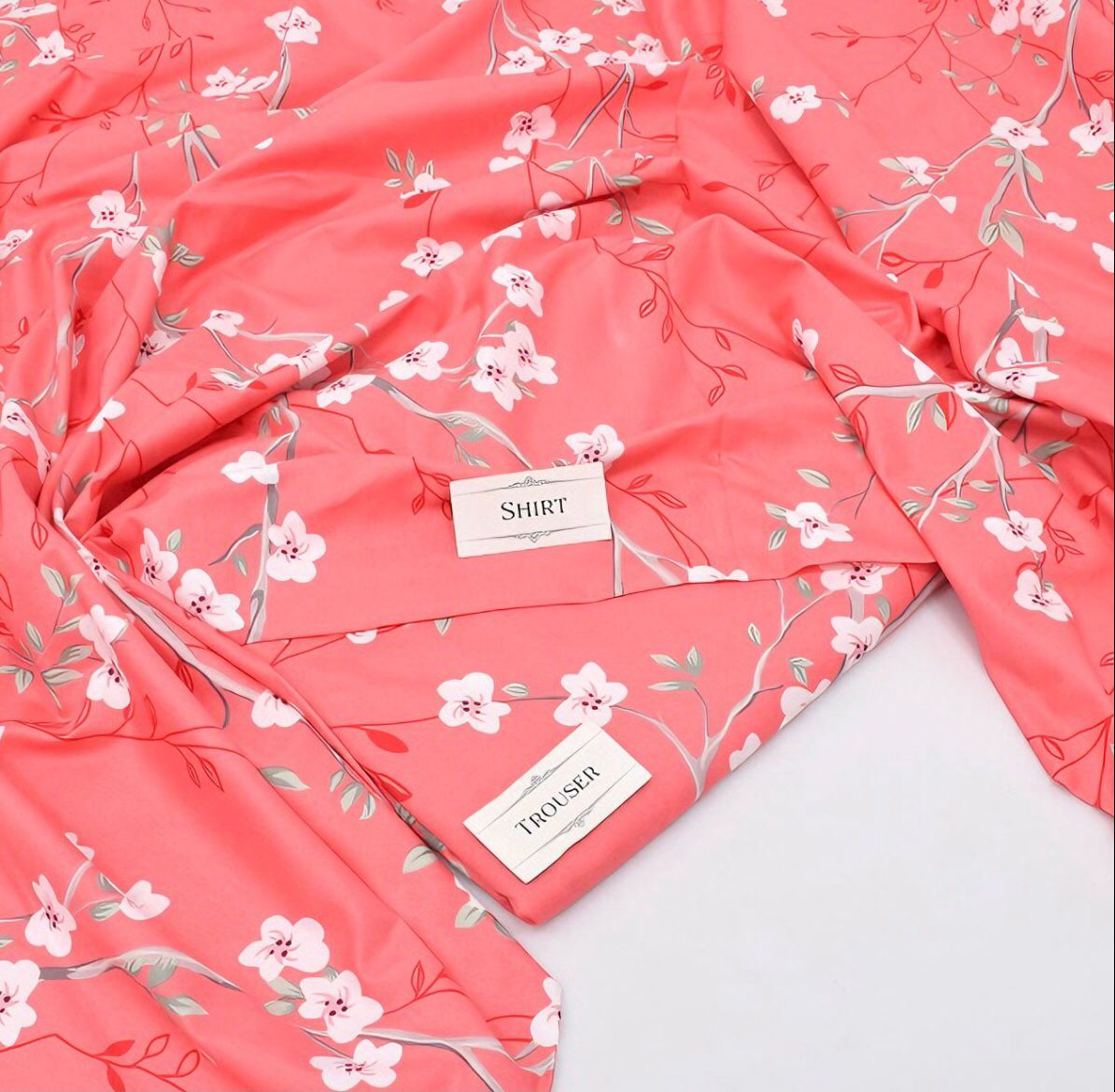 2Pc -  Unstitched Printed Cotton