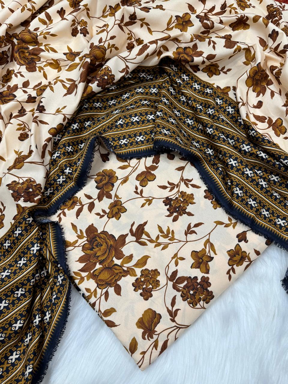 2Pc -  Unstitched Printed Cambric Cotton