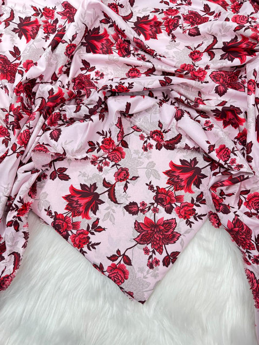 2Pc -  Unstitched Printed Cambric Cotton
