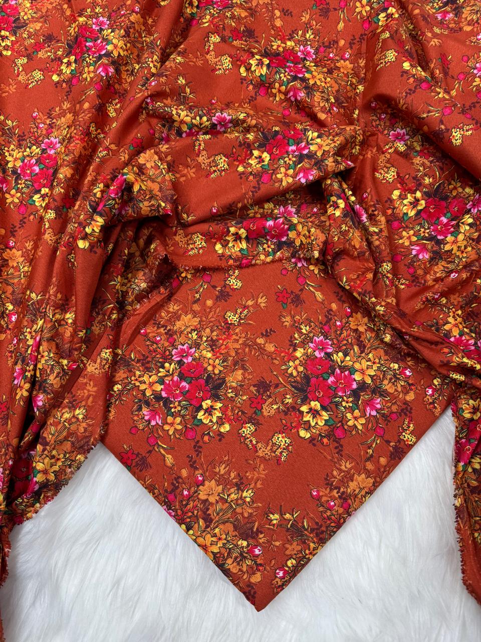 2Pc -  Unstitched Printed Cambric Cotton