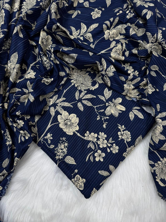 2Pc -  Unstitched Printed Cambric Cotton