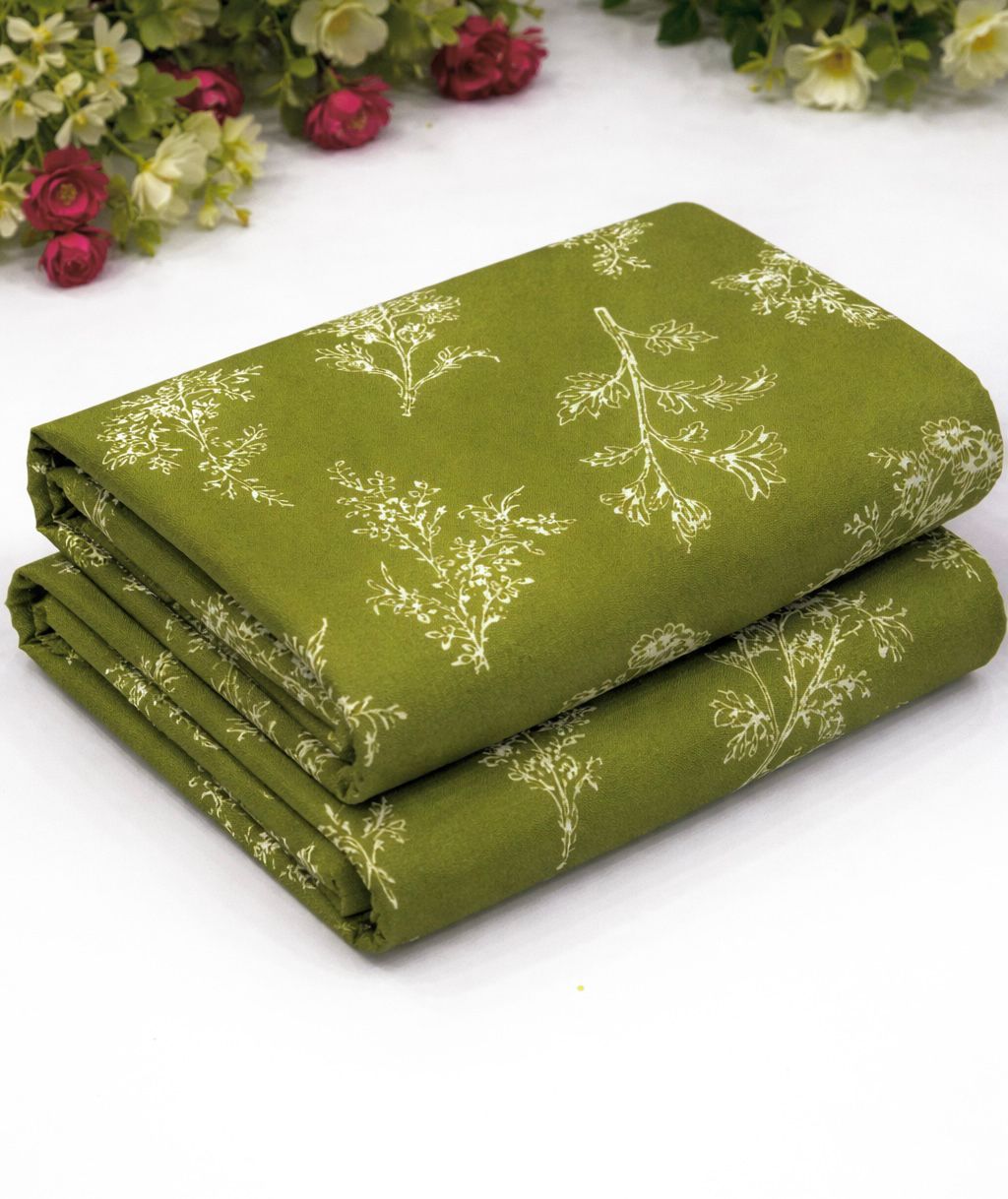 2Pc -  Unstitched Printed Cambric Cotton