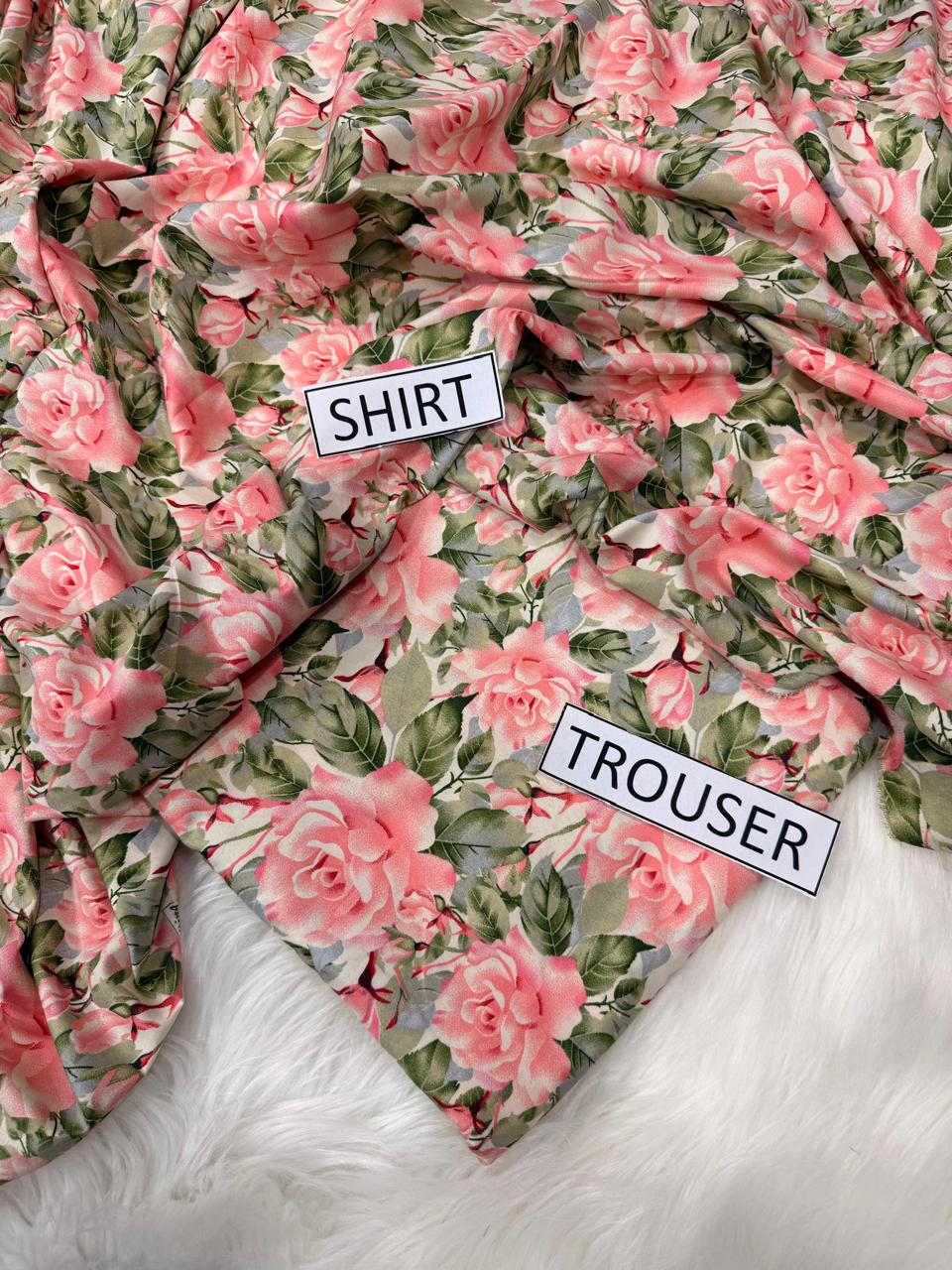 2Pc -  Unstitched Printed Cambric Cotton