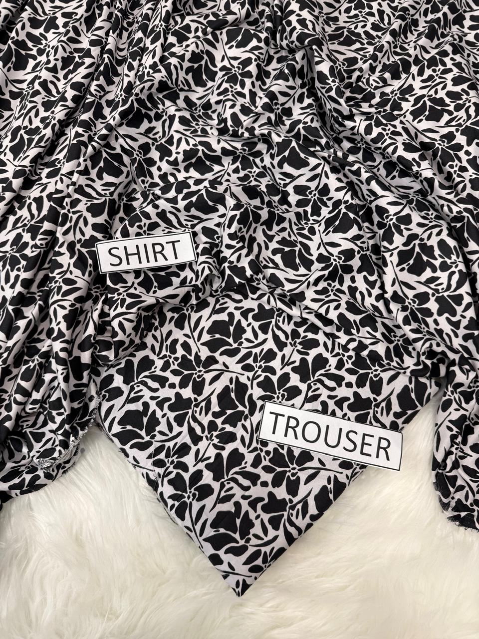 2Pc -  Unstitched Printed Cambric Cotton