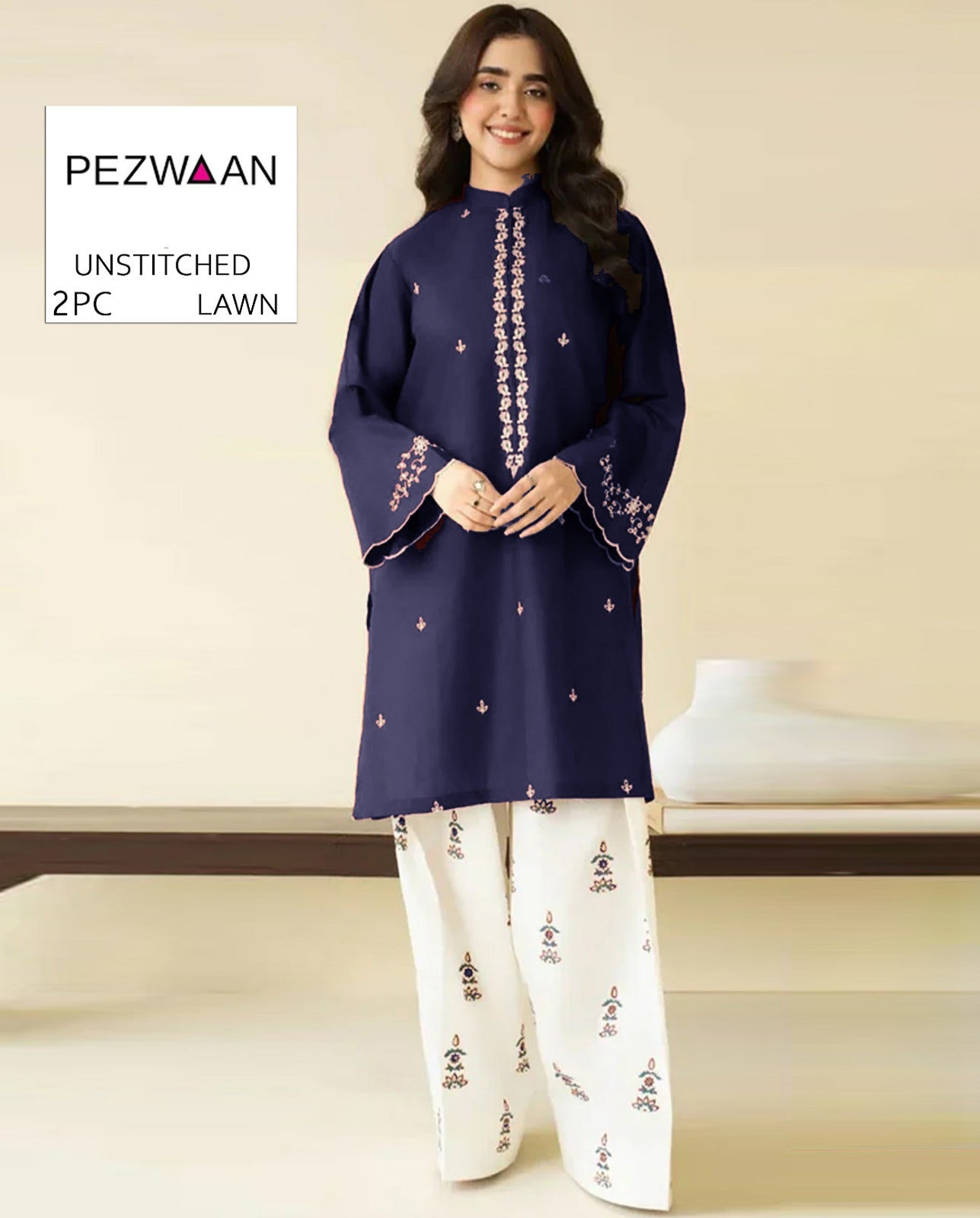 2Pc -  Unstitched EMB Lawn