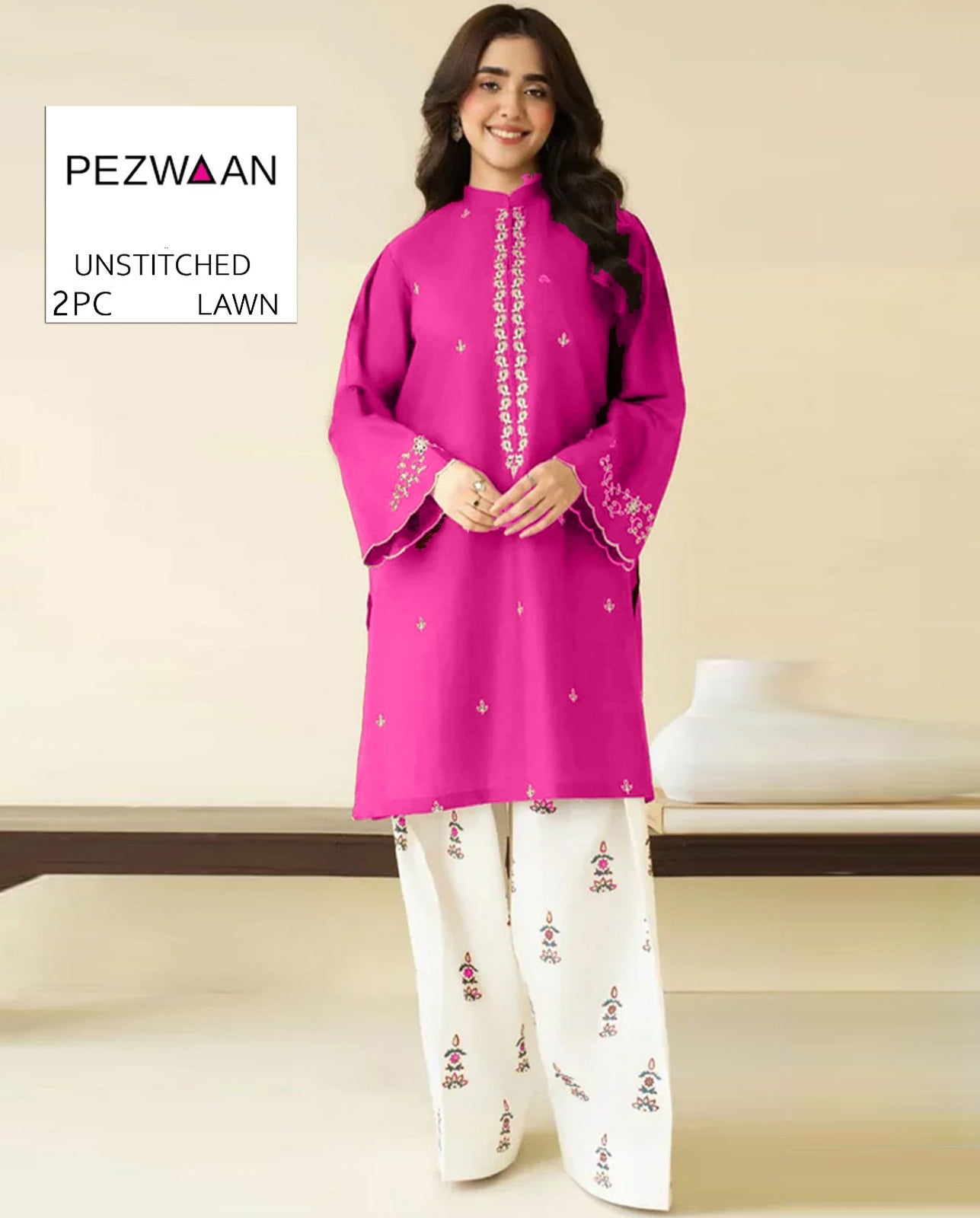 2Pc -  Unstitched EMB Lawn